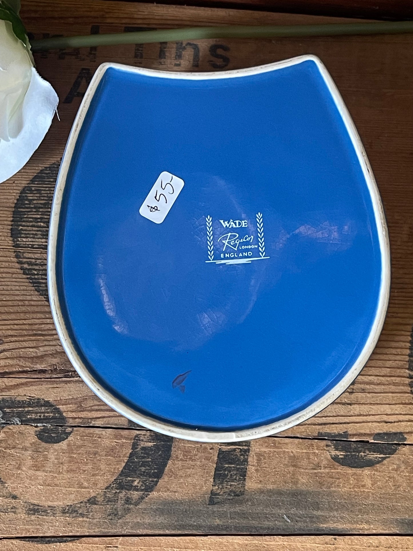 Vintage White Horse Scotch Whiskey Blue Ashtray