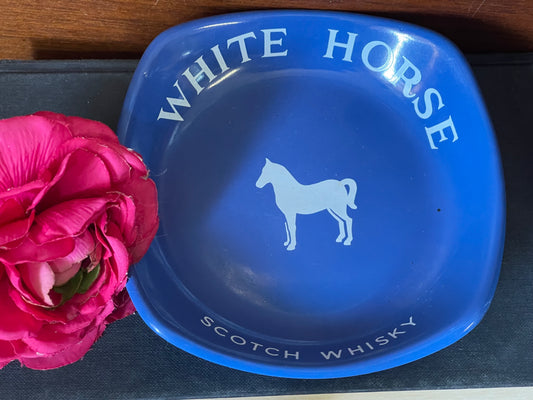Vintage White Horse Scotch Whiskey Blue Nut dish