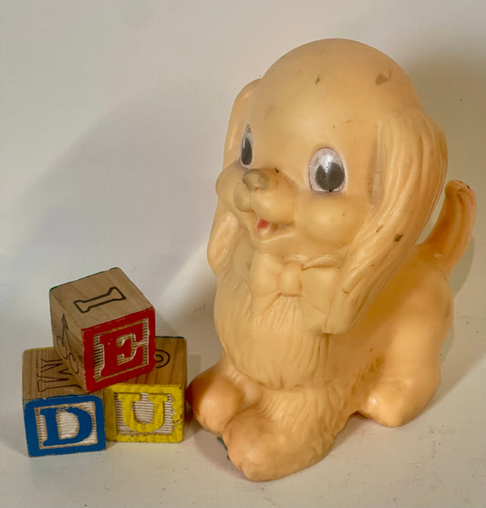 Vintage 70s Rubber Puppy Dog Squeaky toy