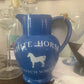 Vintage White Horse Scotch Whiskey Blue Water Jug