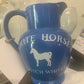 Vintage White Horse Scotch Whiskey Blue Water Jug