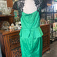 Vintage Review 90s does 40s green dress with black lace Size 14