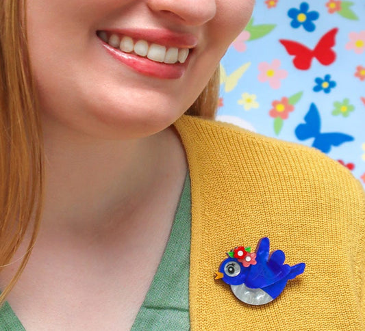 Love's Offspring Bluebird Brooch by Erstwilder Hoppy Easter (2024)