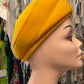 Vintage 1960s bright yellow nylon beret style hat By Mr James of Sydney