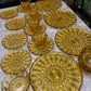 Vintage Amber Pressed Glass Dinner Set for Four  Australian Crown Crystal Glass c.1950s