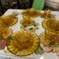 Vintage Amber Pressed Glass Dinner Set for Four  Australian Crown Crystal Glass c.1950s