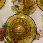 Vintage Amber Pressed Glass Dinner Set for Four  Australian Crown Crystal Glass c.1950s