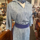 Vintage 60s 70s  grey satin shortsleeVe dress size 16 104cm Bust