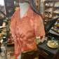 Vintage 1970s does 40s apricot Satin halter dress and bolero jacket Size 10