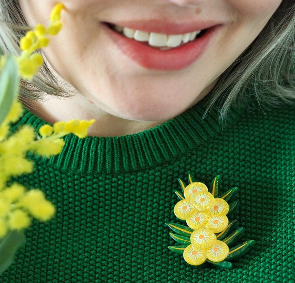 Acacia in Gold Brooch by Erstwilder & Jocelyn Proust