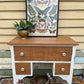 Upcycled Vintage Silky Oak Timber chest of drawers painted in Travertine