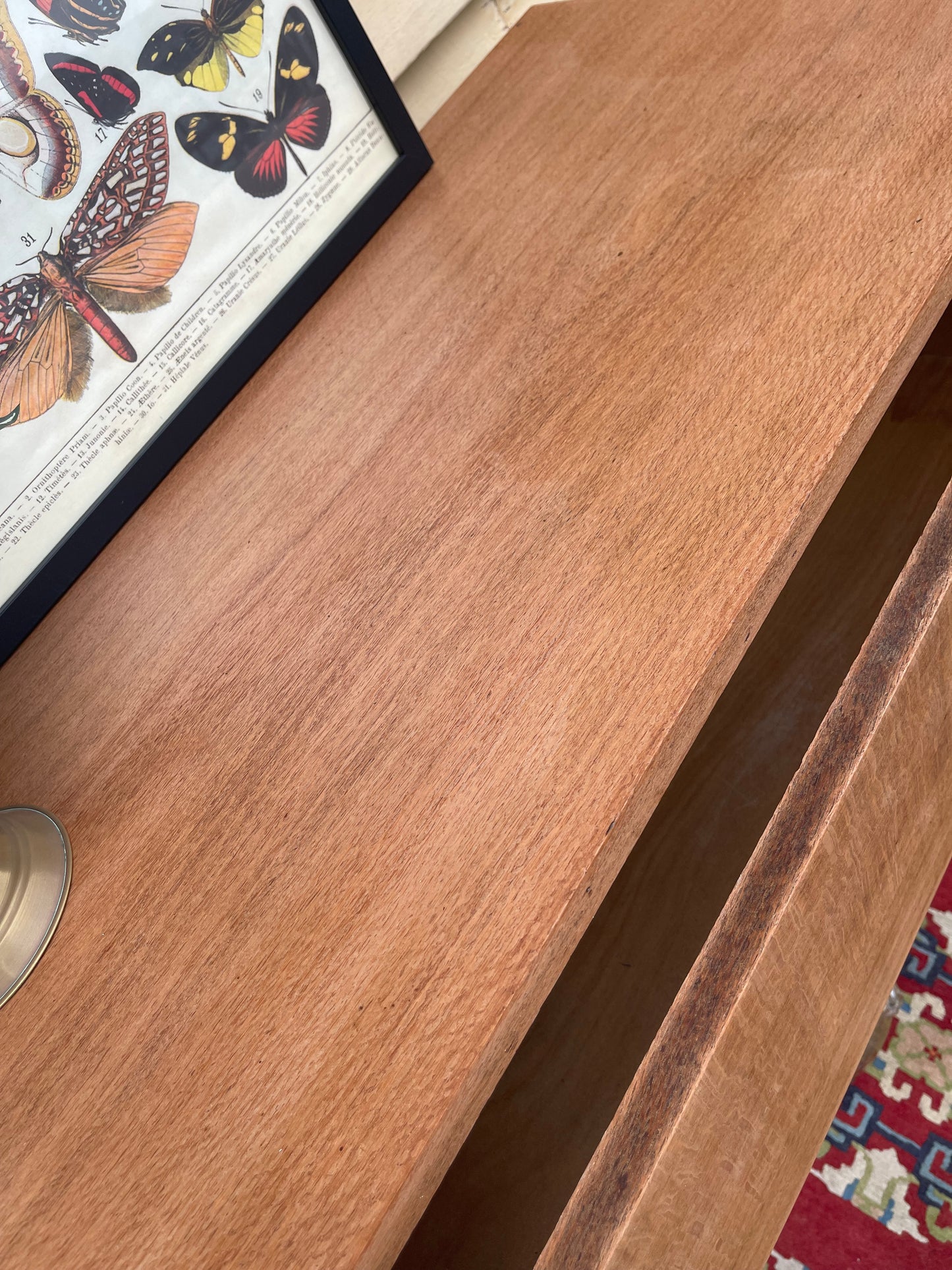 Upcycled Vintage Silky Oak Timber chest of drawers painted in Travertine