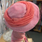 Vintage 1960s Pale pink hat with chiffon ribbon designed by Marcha