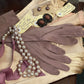 Vintage French Suede Gloves — Dusty Mauve (c.1950s–60s)