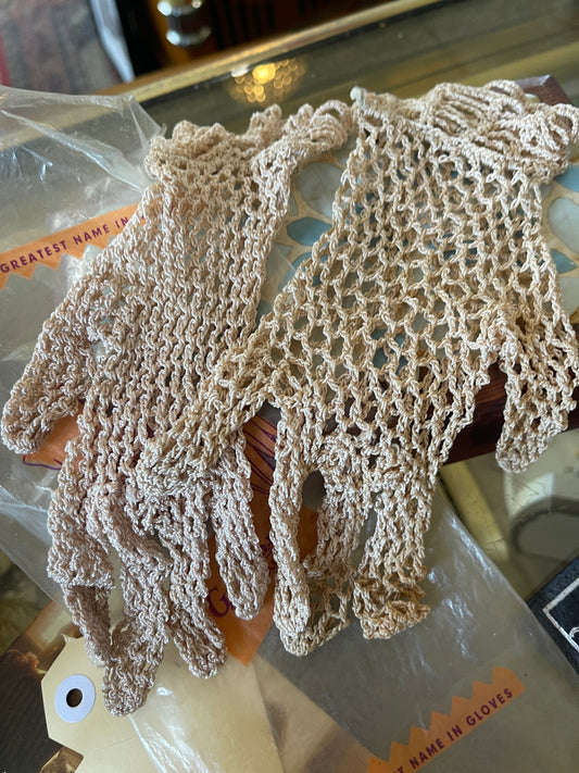Vintage Graham Crochet Gloves (with Original Packaging) small