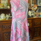 Vintage 70s pink polyester A-line sleeveless dress Size 14-16