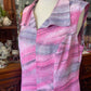 Vintage 70s pink polyester A-line sleeveless dress Size 14-16