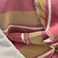 Vintage handmade 90s beige and pink striped sheath dress Size 16-18