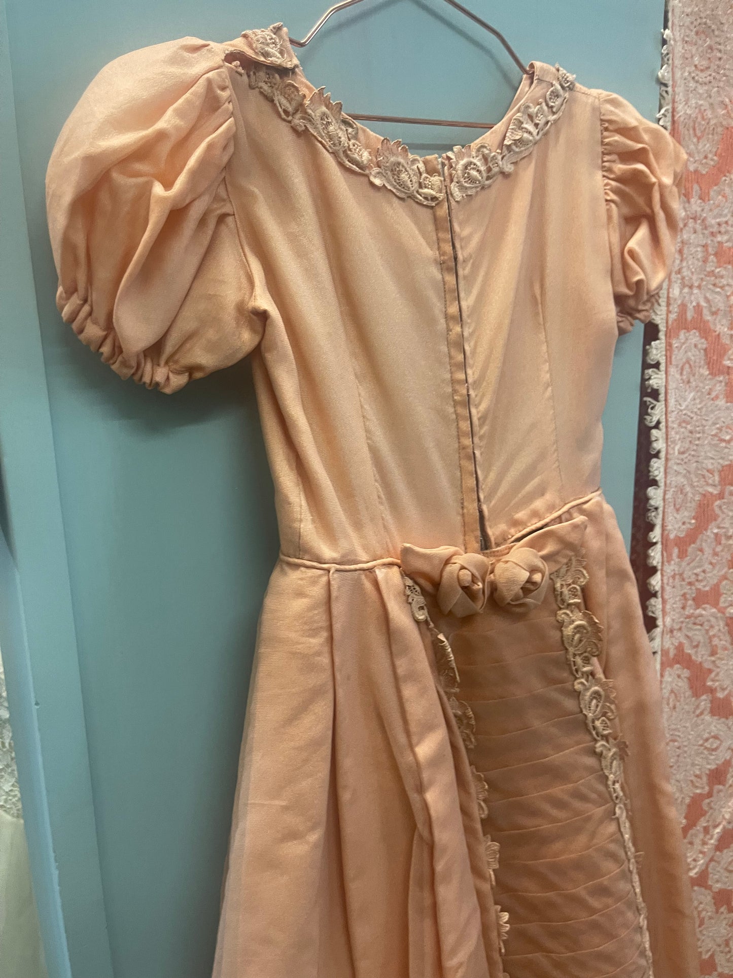 Hand made flower girl dress, crafted in Mackay 1960s