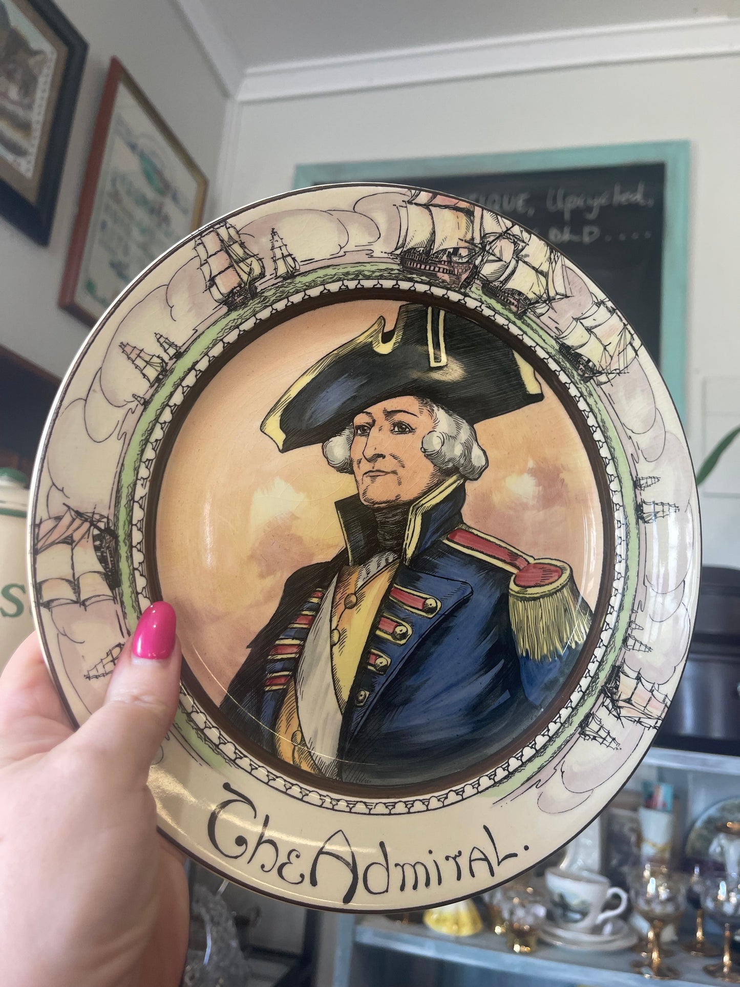 Vintage 1930s Royal Doulton Plate “The Admiral”