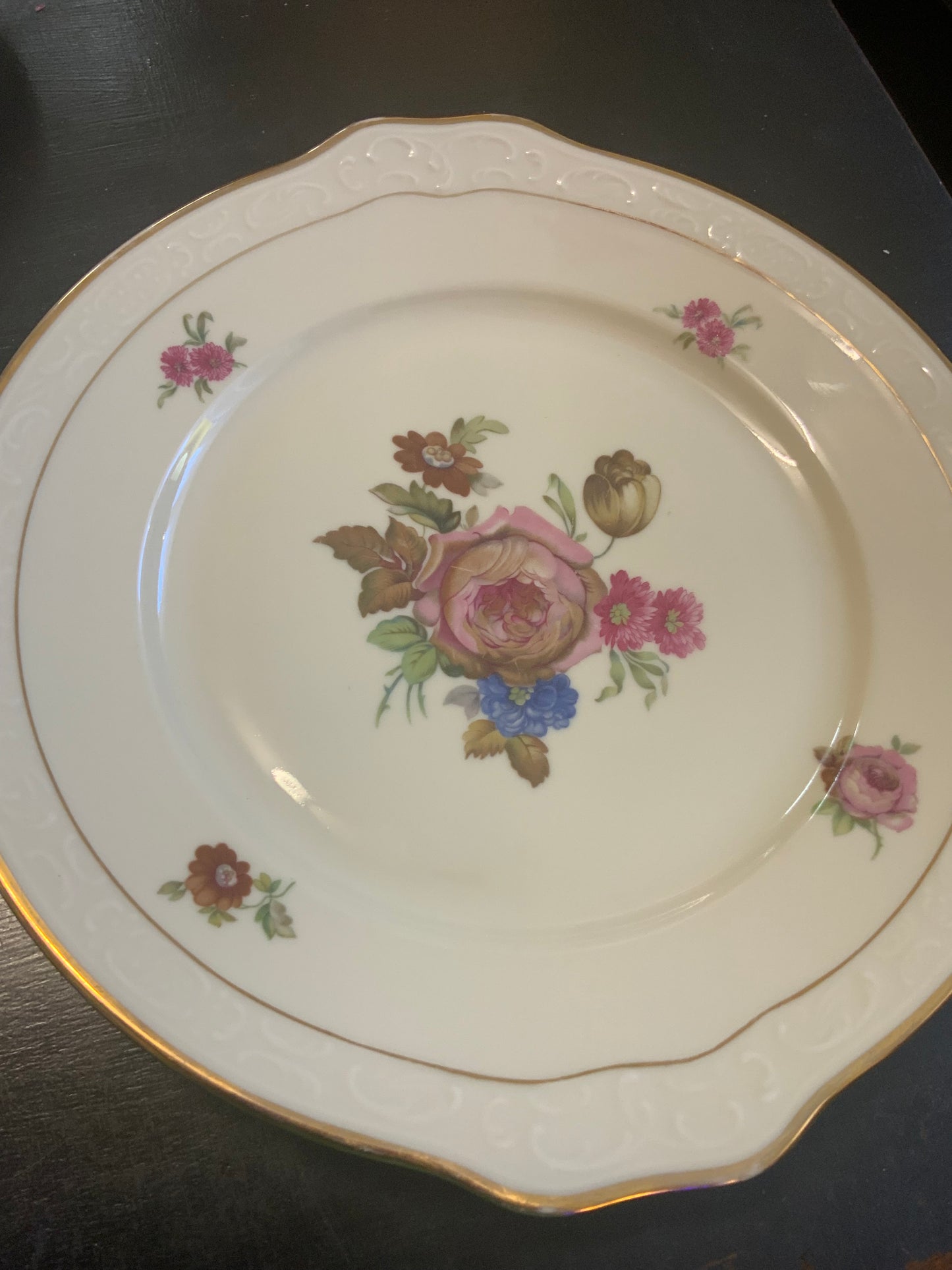 Vintage 1920s Kjøbenhavns Porcelain Cake Plate, Maleri KPM