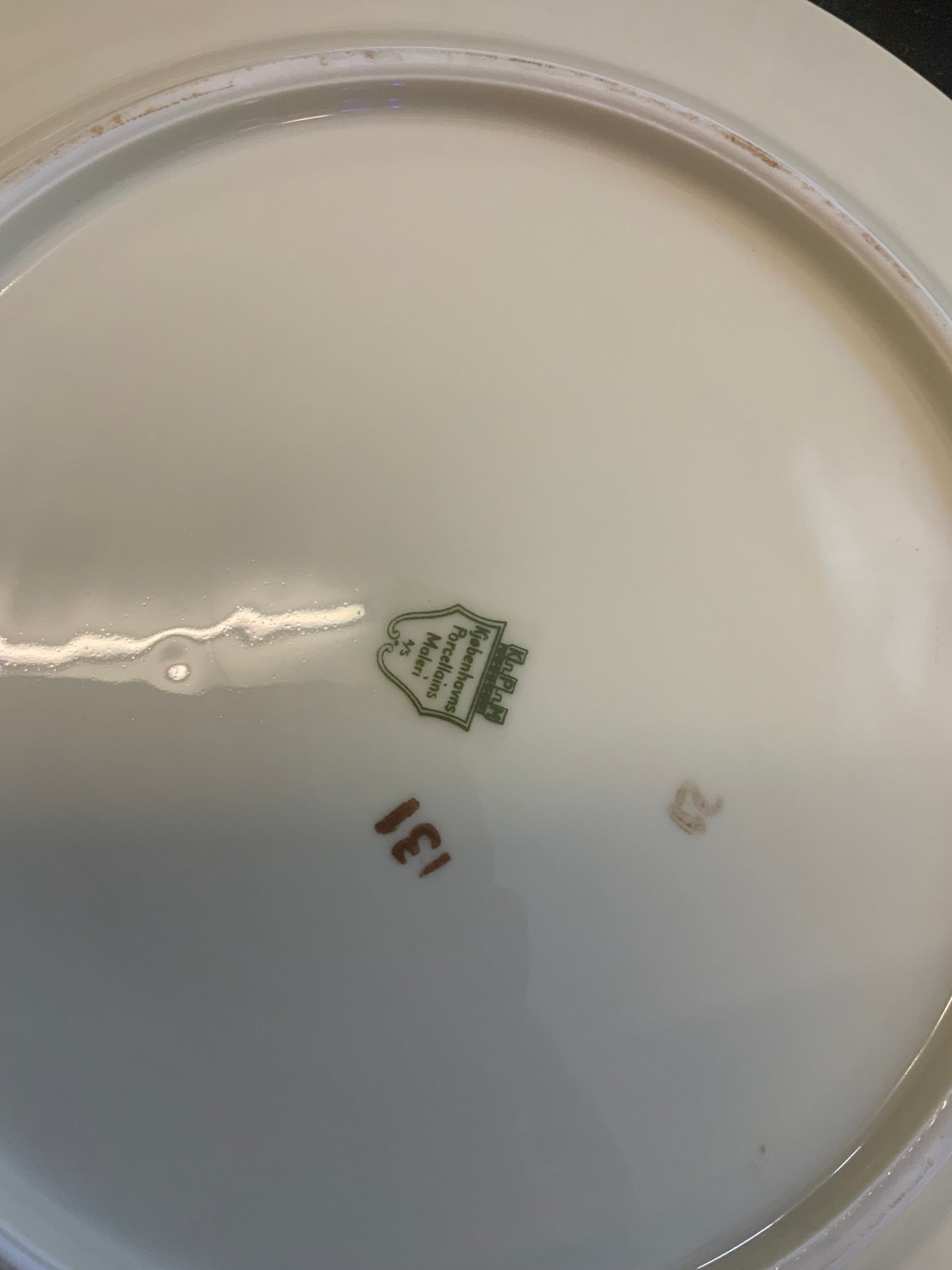 Vintage 1920s Kjøbenhavns Porcelain Cake Plate, Maleri KPM