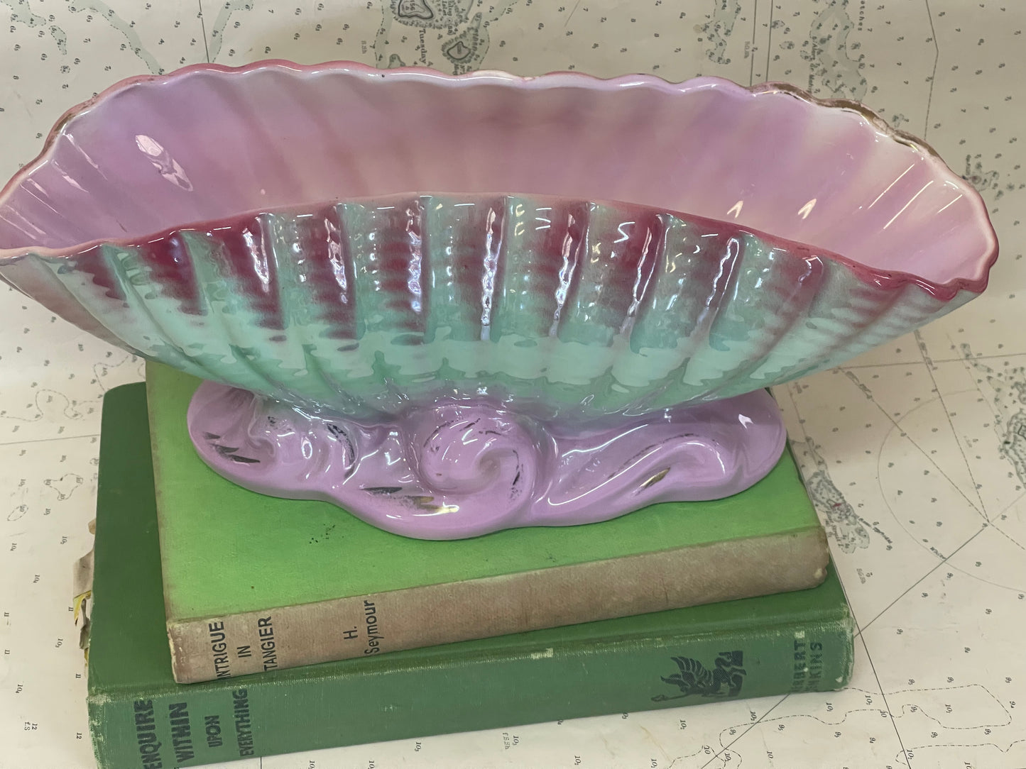 Vintage Australian Kalmar Pottery Shell Trough vase T103