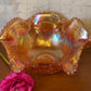 Antique Marigold Carnival Punch Bowl set by Imperial Glass Ohio