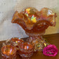 Antique Marigold Carnival Punch Bowl set by Imperial Glass Ohio