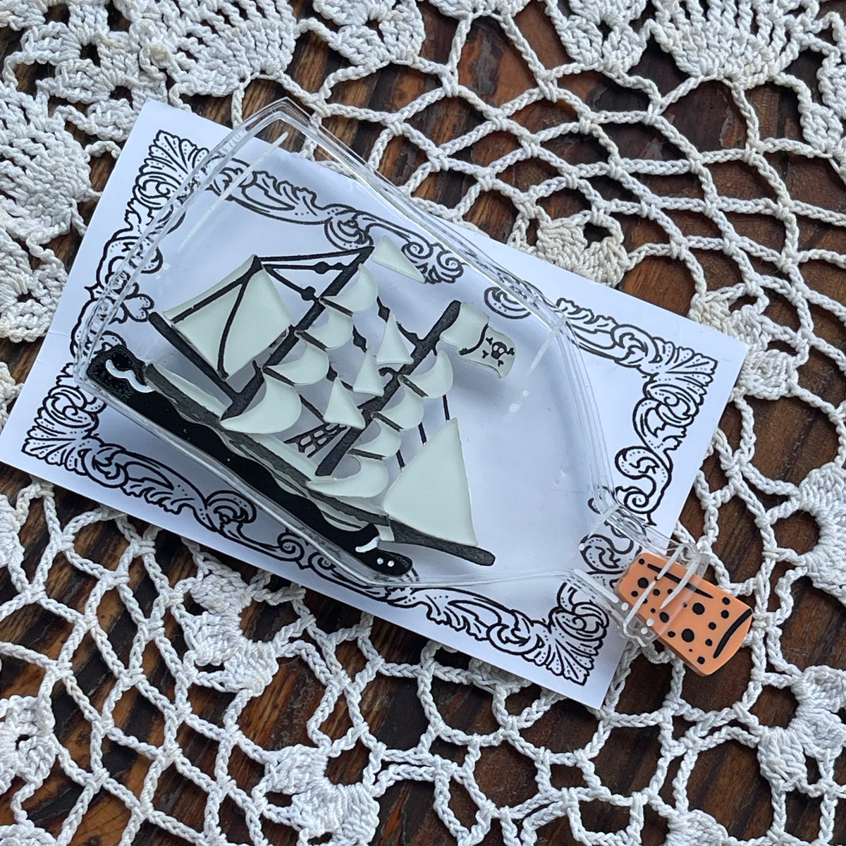 Hungry Designs Tall Ship in a Bottle Brooch – Amanda Whitelaw – Queensland Made