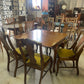 Vintage Queen Anne Style drop leaf dining table and six chairs