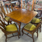 Vintage Queen Anne Style drop leaf dining table and six chairs