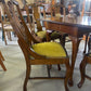 Vintage Queen Anne Style drop leaf dining table and six chairs