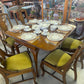 Vintage Queen Anne Style drop leaf dining table and six chairs