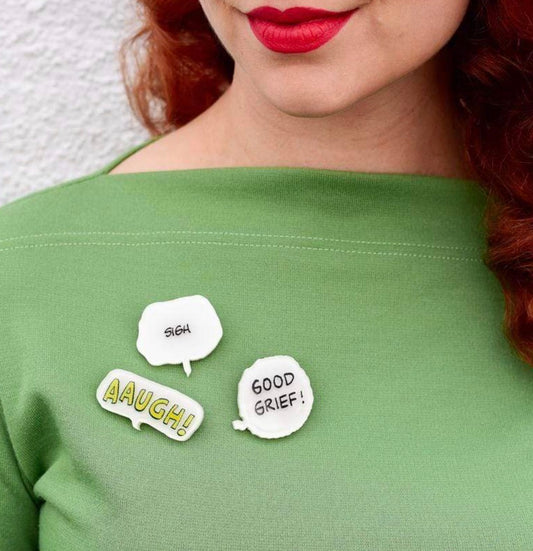 Erstwilder x Peanuts “Aaugh! Good Grief! Sigh.” Mini Brooch Set (2020)