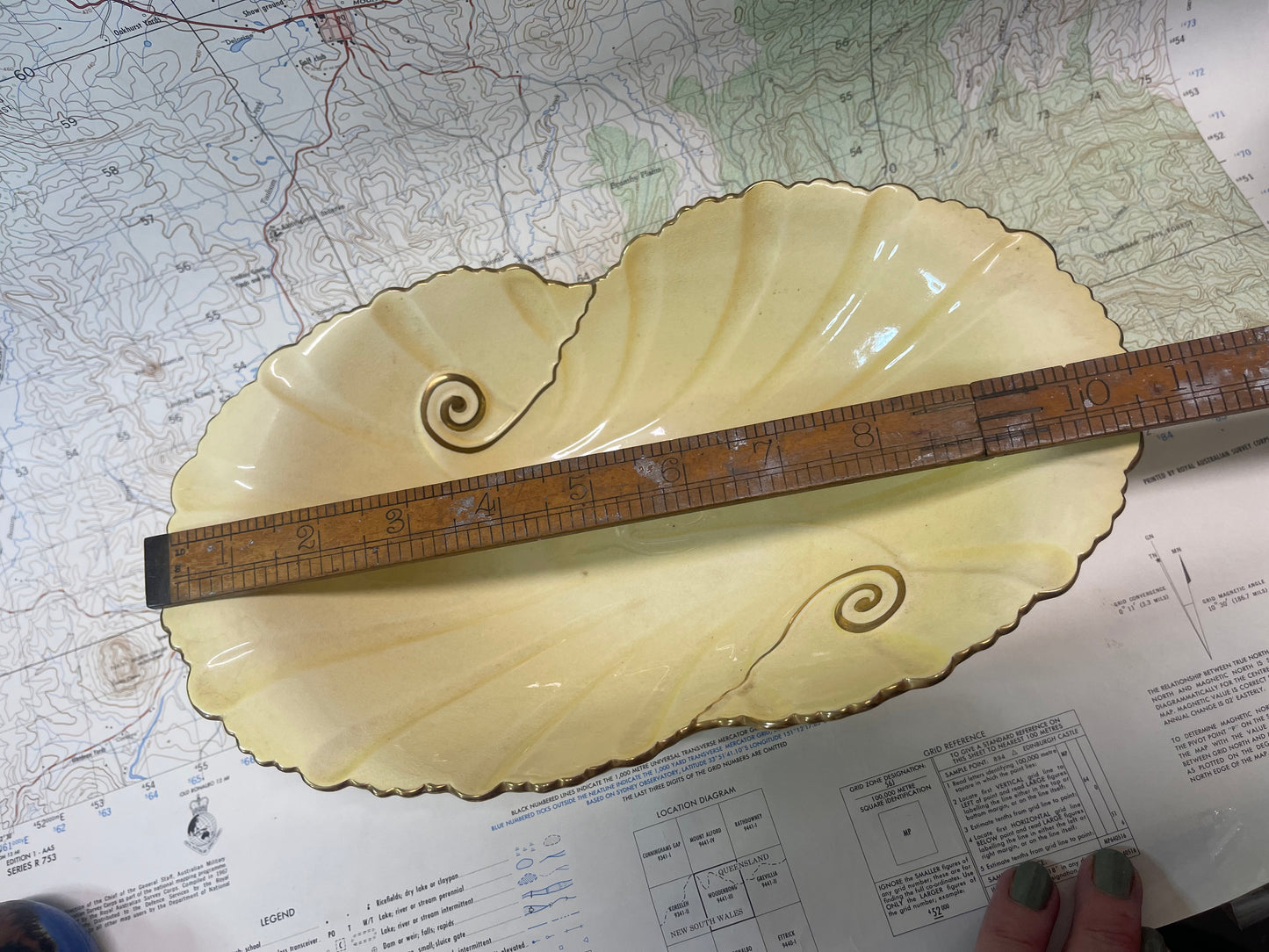 Pair of Vintage Carlton Ware Lemon Yellow Serving Dishes – England