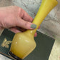 Vintage Yellow Cased Glass Bud Vase – Mid Century