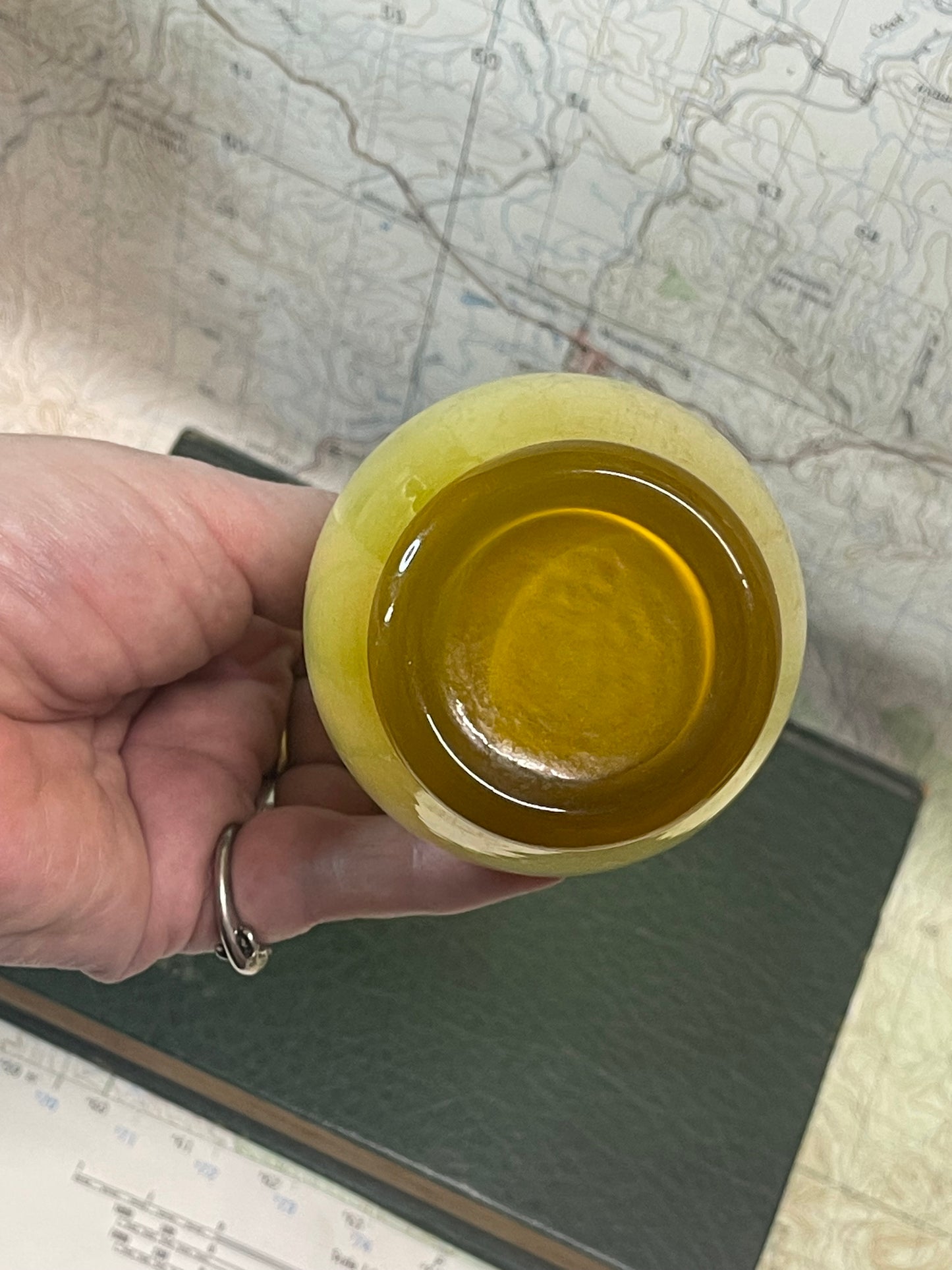 Vintage Yellow Cased Glass Bud Vase – Mid Century