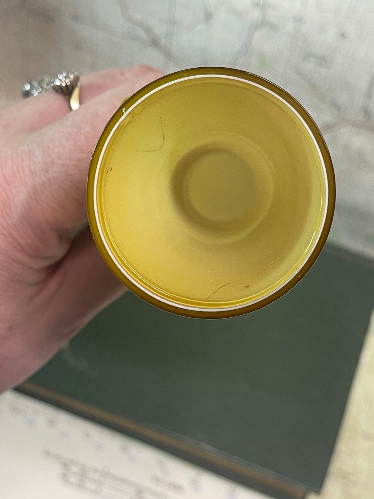 Vintage Yellow Cased Glass Bud Vase – Mid Century