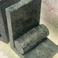 Vintage Green Marble Bookends – Modernist Geometric Design