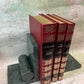Vintage Green Marble Bookends – Modernist Geometric Design