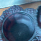 Vintage Black Amethyst Purple Cabbage Glass Bowl with Lid