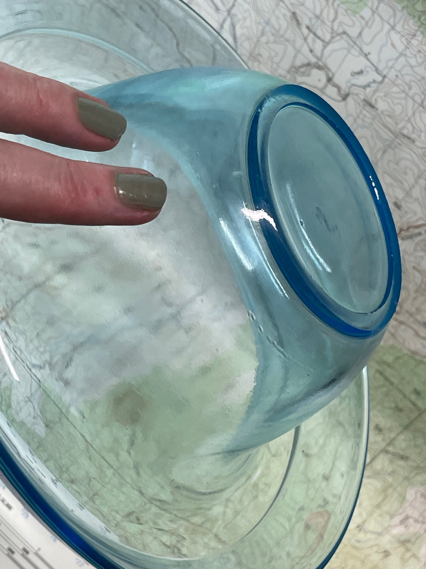 Art Deco Walther Glass Flower Frog Bowl – Czech Pressed Glass (c.1930s)