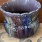 Vintage Majolica 1920s Jardiniere Art Nouveau Pottery Purple Daisy Planter