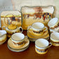 Vintage 1930s Royal Doulton Yellow Door Coaching Days Tea Set for Six