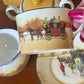 Vintage 1930s Royal Doulton Yellow Door Coaching Days Tea Set for Six