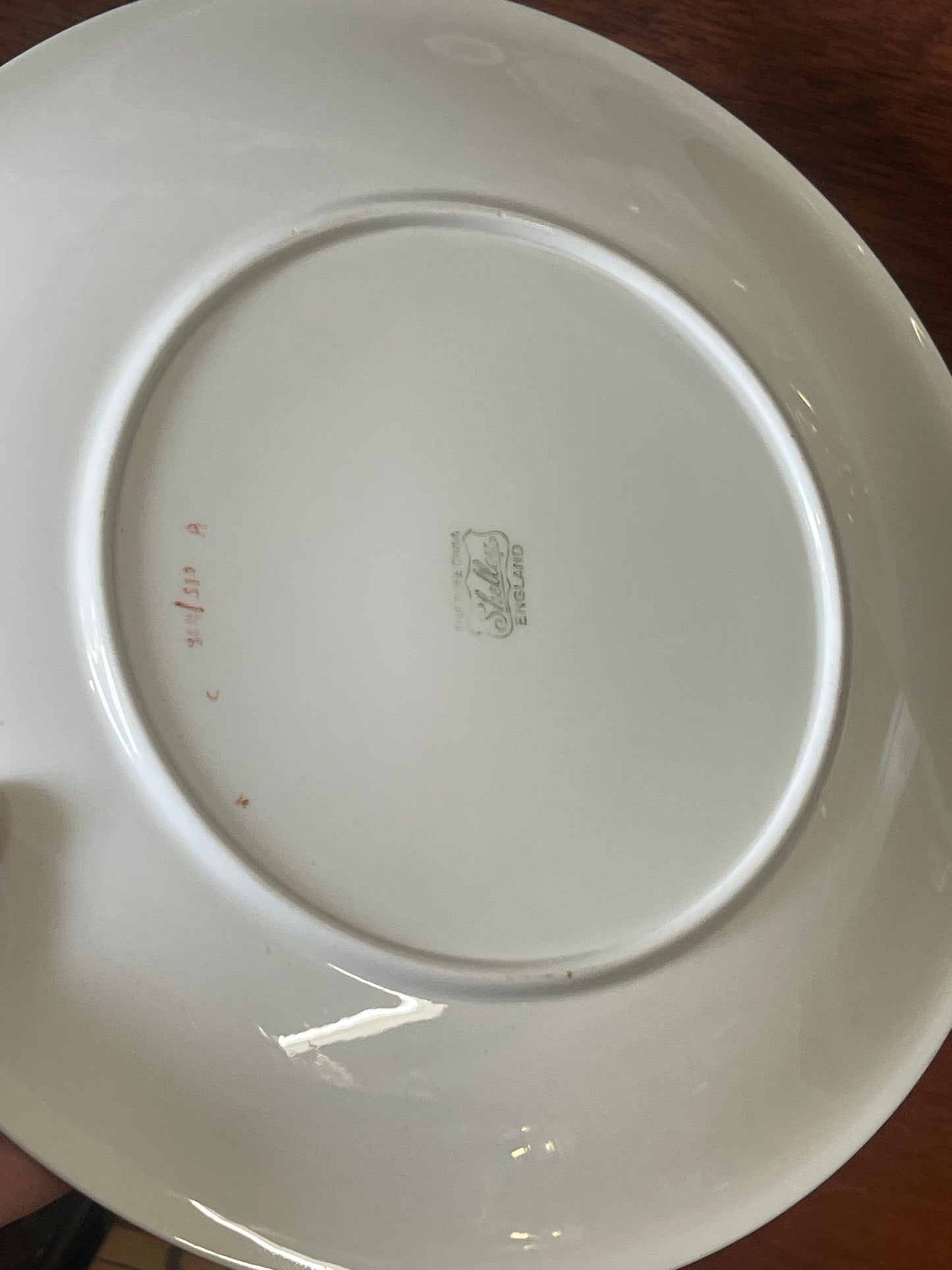 Shelley Westminster Abbey Dinner or cake Plate with blue border
