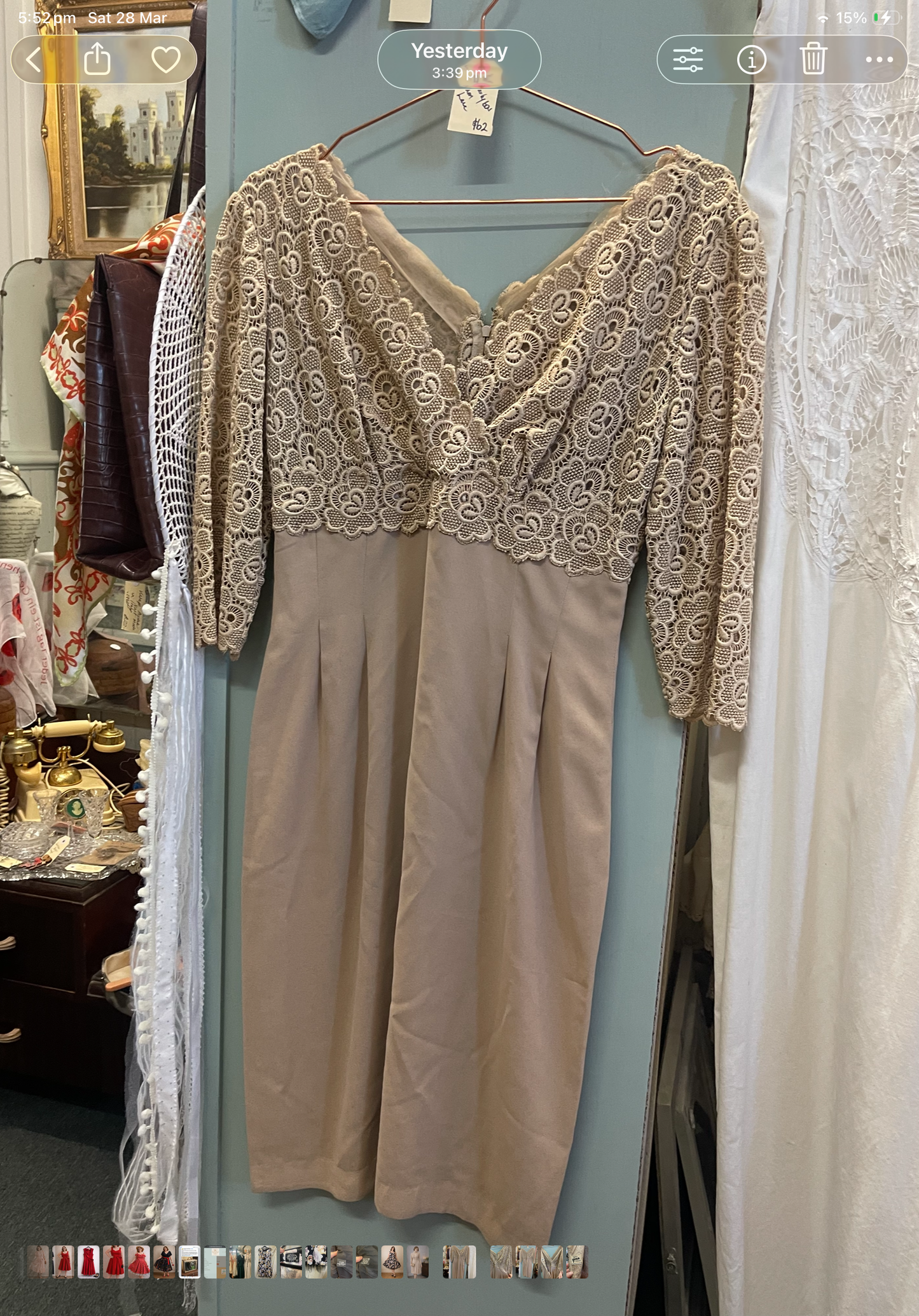 Vintage 1950s–60s Gina of Melbourne lace cocktail dress – petite fit