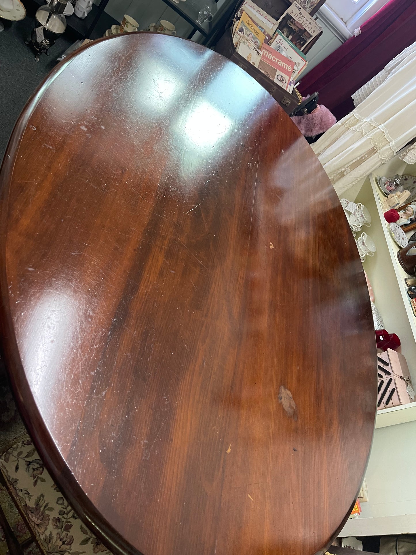 Antique oval mahogany timber table