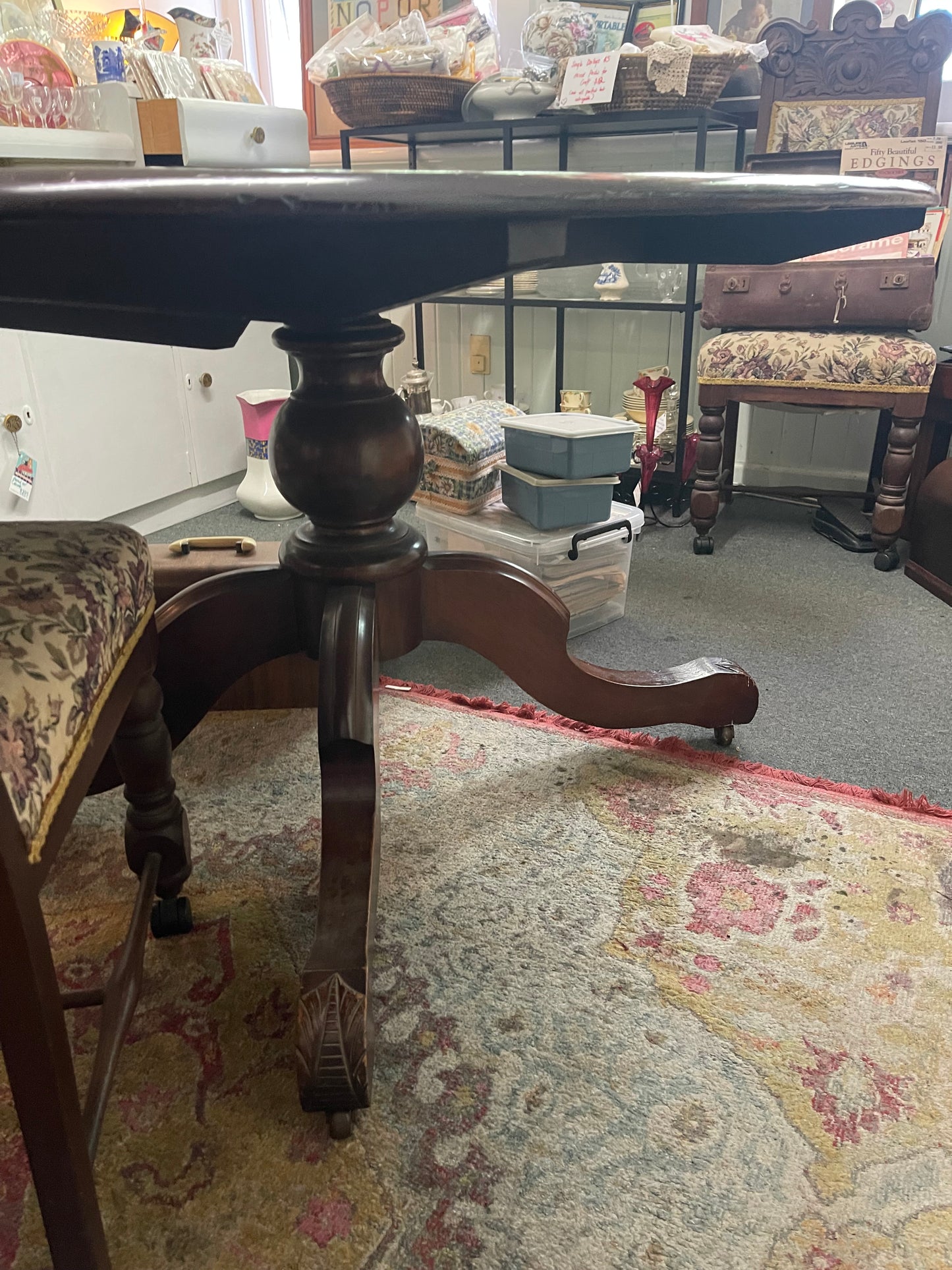 Antique oval mahogany timber table